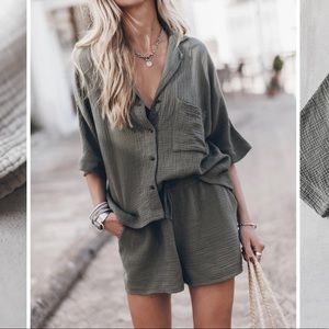 NWT Mikuta The Olive Co-Ord Shirt (S)